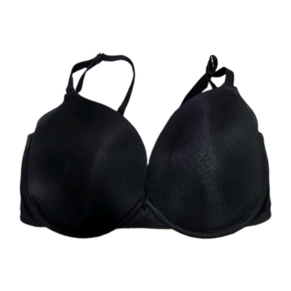 Smart & Sexy Black Satin Full Coverage Underwire Bra Size 40D EUC